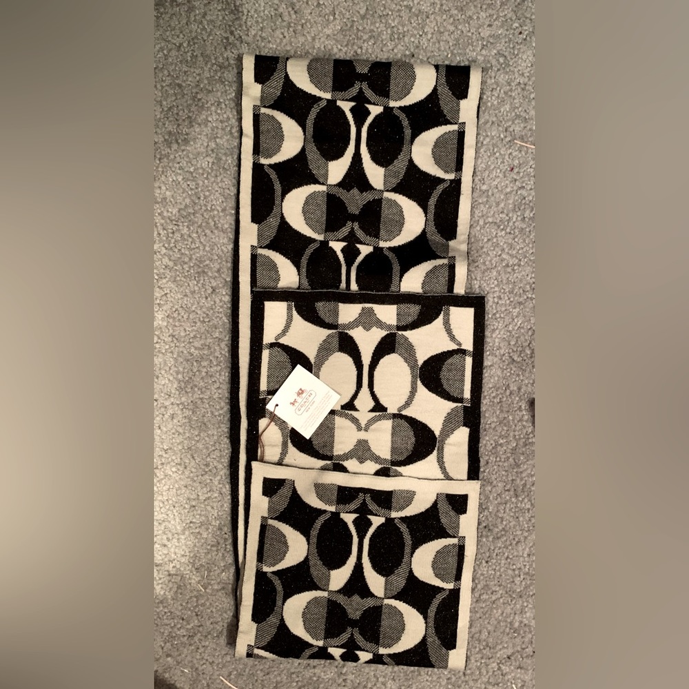 Black and White Coach Scarf NWT